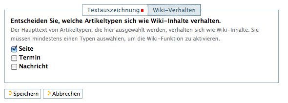 Konfiguration des Wikiverhaltens